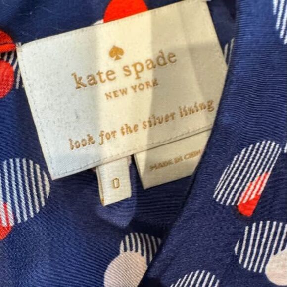 Kate Spade 100% silk Villa faux wrap dress size 0 - Picture 2 of 5